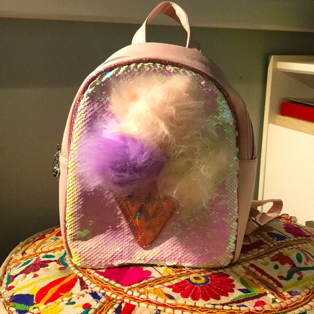 OMG Mini Girls Pink Ice Cream Cone Backpack